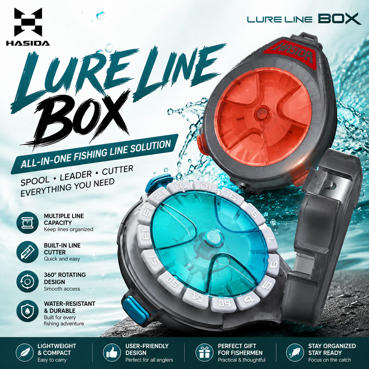 Fishing Line Box - Scatola porta attrezzi da pesca HASIDA
